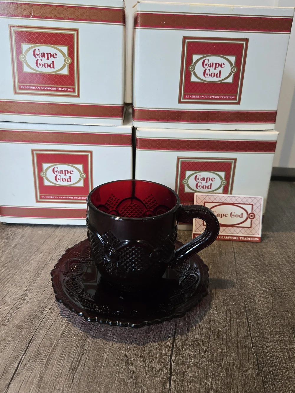 Vintage Avon The 1876 Cape Cod Collection Cup and Saucer/ Lot of 4 SETS NIB